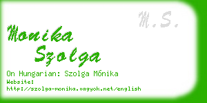 monika szolga business card