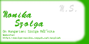 monika szolga business card